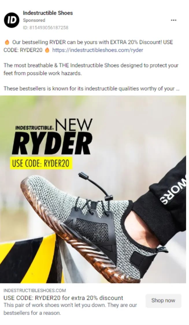 Indestructible shoes clearance coupon code